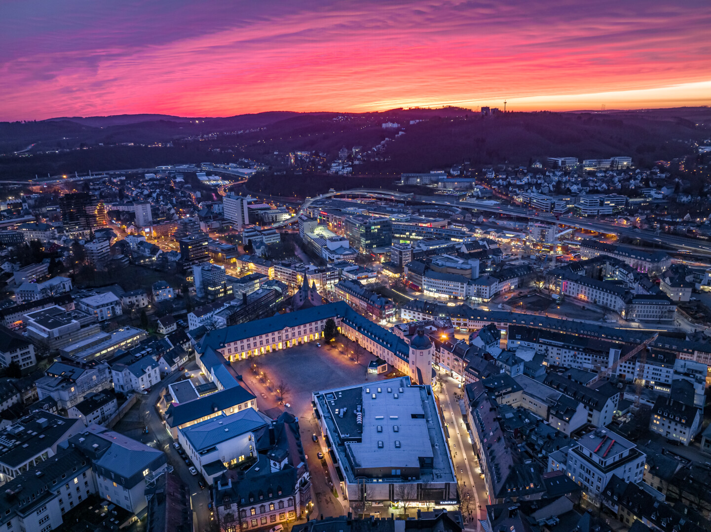 Siegen city night view